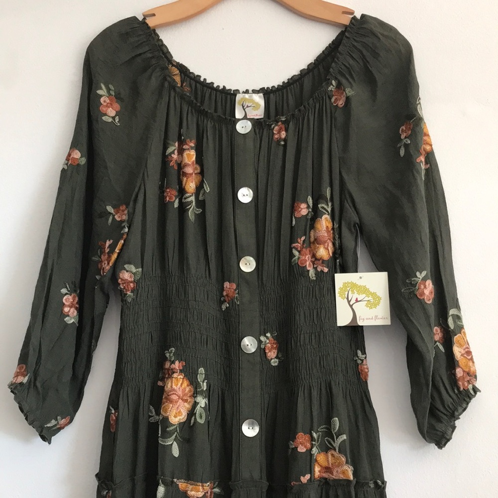. Anthropologie fig and flower Boho Maxi Dress S - Picture 4 of 10